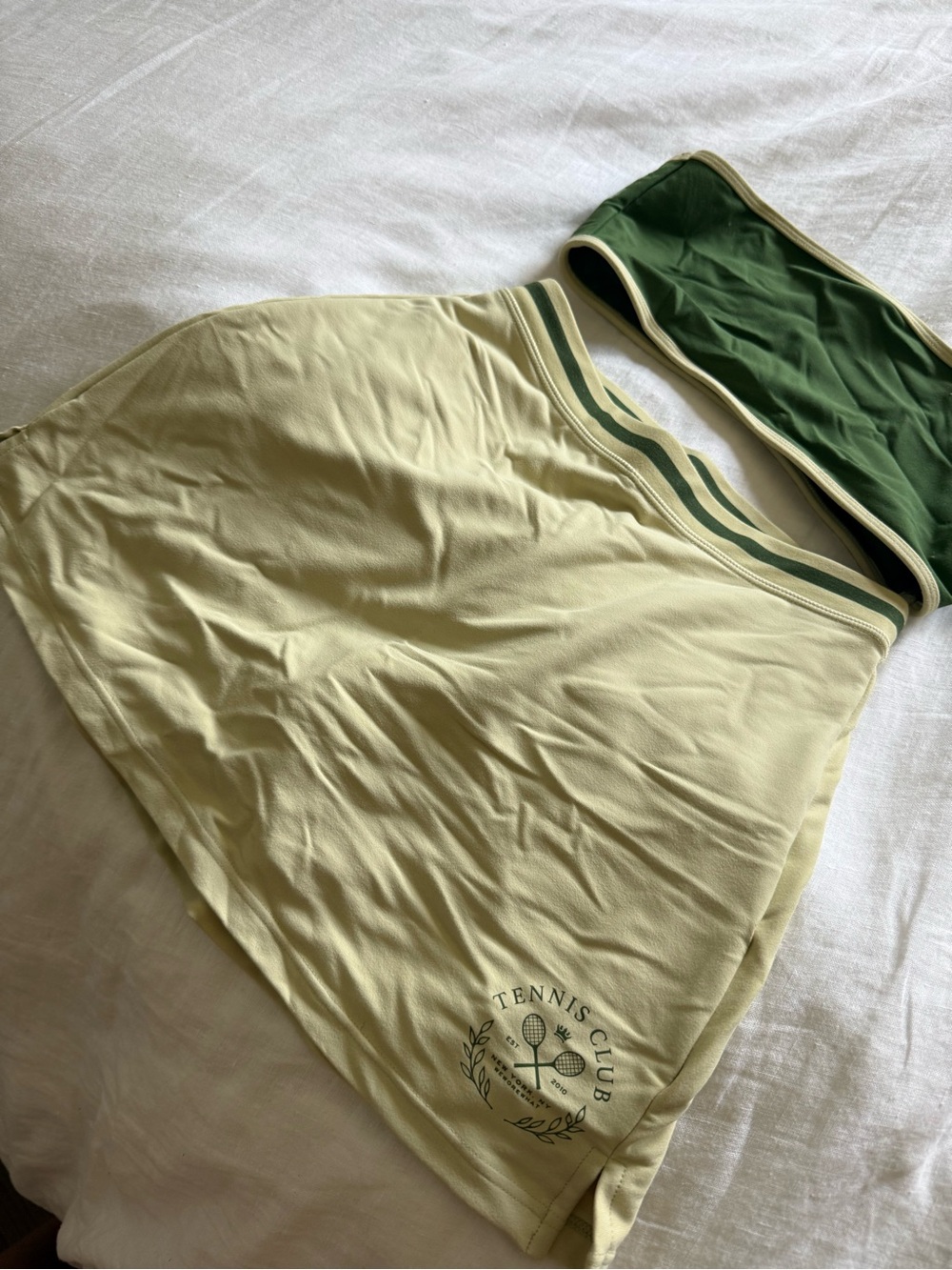 Tennis Skirt and Crop Top Set in Olive Green - Picture 4 of 4